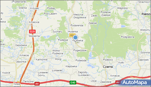 mapa Medynia Łańcucka, Medynia Łańcucka na mapie Targeo